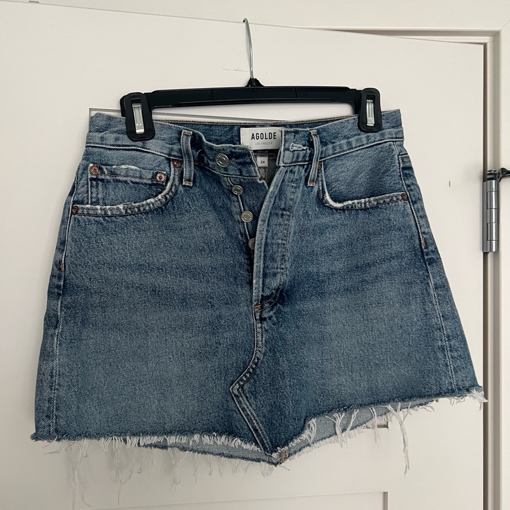 Agolde Blue Denim Skirt